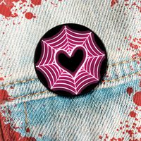 Cartoon Style Cute Sweet Heart Shape Spider Web Alloy Printing Women's Brooches main image 5