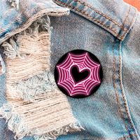 Cartoon Style Cute Sweet Heart Shape Spider Web Alloy Printing Women's Brooches main image 9