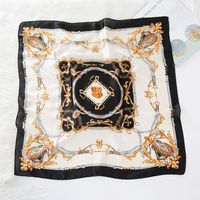Women's Lady Modern Style Classic Style Printing Square Satin Silk Scarf main image 5