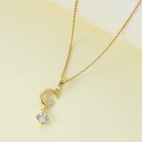 Wholesale Jewelry Simple Style Classic Style Letter Zinc Alloy Rhinestones Inlay Pendant Necklace main image 3