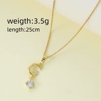 Wholesale Jewelry Simple Style Classic Style Letter Zinc Alloy Rhinestones Inlay Pendant Necklace main image 5