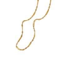 304 Stainless Steel 18K Gold Plated Solid Color Classic Style Twist Plating Solid Color Necklace main image 2