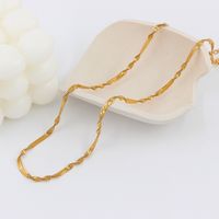 304 Stainless Steel 18K Gold Plated Solid Color Classic Style Twist Plating Solid Color Necklace main image 1