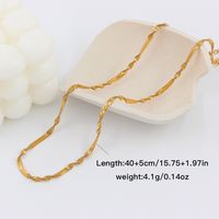 304 Stainless Steel 18K Gold Plated Solid Color Classic Style Twist Plating Solid Color Necklace main image 6