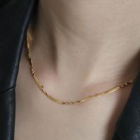 304 Stainless Steel 18K Gold Plated Solid Color Classic Style Twist Plating Solid Color Necklace main image 3