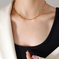 Acier Inoxydable 304 Plaqué Or 18K Couleur Unie Style Classique Tourner Placage Couleur Unie Collier main image 5