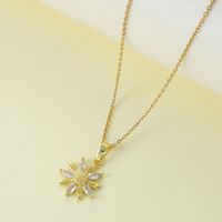 Wholesale Jewelry Simple Style Classic Style Snowflake Zinc Alloy Zircon Inlay Pendant Necklace main image 1