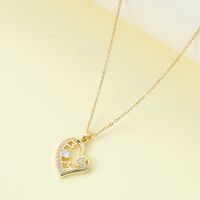 Wholesale Jewelry Simple Style Classic Style Letter Zinc Alloy Zircon Inlay Pendant Necklace sku image 1
