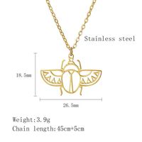 304 Stainless Steel 18K Gold Plated Simple Style Classic Style Plating Hollow Out Animal Little Bear Bee Pendant Necklace main image 4