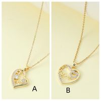 Wholesale Jewelry Simple Style Classic Style Letter Zinc Alloy Zircon Inlay Pendant Necklace main image 3