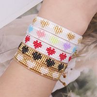 Estilo IG Casual Bohemio Forma De Corazón Vidrio Soga Con Cuentas Tejido De Punto Mujeres Pulsera main image 3