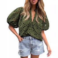 Women's T-shirt Half Sleeve T-Shirts Patchwork Vacation Solid Color main image 2