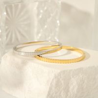 304 Stainless Steel 18K Gold Plated Basic Modern Style Classic Style Plating Solid Color Bangle main image 4