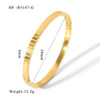304 Stainless Steel 18K Gold Plated Basic Modern Style Classic Style Plating Solid Color Bangle sku image 2