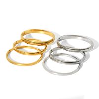 304 Stainless Steel 18K Gold Plated Basic Modern Style Classic Style Plating Round Solid Color Bangle main image 4