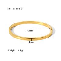 304 Stainless Steel 18K Gold Plated Basic Modern Style Classic Style Plating Round Solid Color Bangle sku image 4