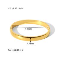 304 Stainless Steel 18K Gold Plated Basic Modern Style Classic Style Plating Round Solid Color Bangle sku image 6