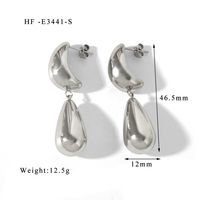 1 Pair Elegant Vintage Style Lady Moon Water Droplets 316L Stainless Steel  18K Gold Plated Drop Earrings main image 2