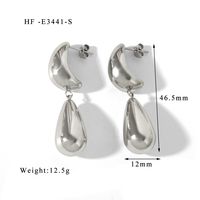 1 Pair Elegant Vintage Style Lady Moon Water Droplets 316L Stainless Steel  18K Gold Plated Drop Earrings sku image 1