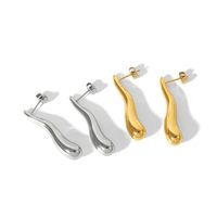 1 Pair Basic Modern Style Classic Style Irregular Geometric Solid Color Plating 304 Stainless Steel 18K Gold Plated Dangling Earrings main image 5
