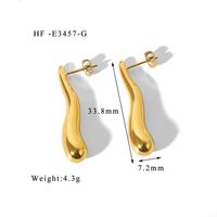 1 Pair Basic Modern Style Classic Style Irregular Geometric Solid Color Plating 304 Stainless Steel 18K Gold Plated Dangling Earrings main image 3