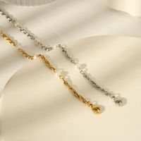 304 Stainless Steel 18K Gold Plated Basic Simple Style Commute Plating Inlay Geometric Artificial Pearls Bracelets main image 7
