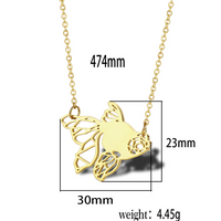 304 Stainless Steel 18K Gold Plated Simple Style Classic Style Plating Hollow Out Animal Little Bear Bee Pendant Necklace sku image 4