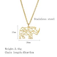 304 Stainless Steel 18K Gold Plated Simple Style Classic Style Plating Hollow Out Animal Little Bear Bee Pendant Necklace sku image 8