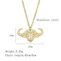 304 Stainless Steel 18K Gold Plated Simple Style Classic Style Plating Hollow Out Animal Little Bear Bee Pendant Necklace sku image 9