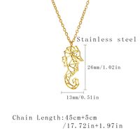 304 Stainless Steel 18K Gold Plated Simple Style Classic Style Plating Hollow Out Animal Little Bear Bee Pendant Necklace sku image 10