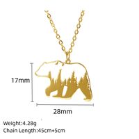 304 Stainless Steel 18K Gold Plated Simple Style Classic Style Plating Hollow Out Animal Little Bear Bee Pendant Necklace sku image 12