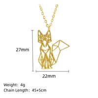 304 Stainless Steel 18K Gold Plated Simple Style Classic Style Plating Hollow Out Animal Little Bear Bee Pendant Necklace sku image 14