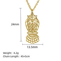 304 Stainless Steel 18K Gold Plated Simple Style Classic Style Plating Hollow Out Animal Little Bear Bee Pendant Necklace sku image 17