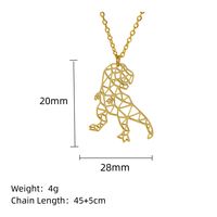 304 Stainless Steel 18K Gold Plated Simple Style Classic Style Plating Hollow Out Animal Little Bear Bee Pendant Necklace sku image 18