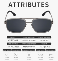 Casual Hawaiian Classic Style Square Tac Square Full Frame Men's Sunglasses main image 2