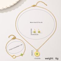 Copper 18K Gold Plated IG Style Princess Sweet Inlay Round Flower Zircon Jewelry Set sku image 1
