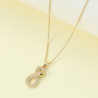 Wholesale Jewelry IG Style Simple Style Letter Star Snake Alloy Rhinestones Hollow Out Inlay Pendant Necklace sku image 1