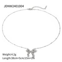 304 Stainless Steel IG Style Bow Knot Rings Necklace sku image 2