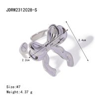 304 Stainless Steel IG Style Bow Knot Rings Necklace sku image 1