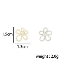 1 Pair Elegant Sweet Flower Hollow Out Inlay Sterling Silver Zircon 14K Gold Plated Ear Studs main image 3