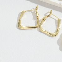 1 Pair IG Style Modern Style Geometric Twist Inlay Copper Zircon Hoop Earrings sku image 2