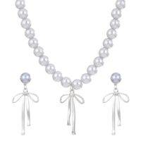Elegant Simple Style Bow Knot Artificial Pearl Alloy Beaded Women's Jewelry Set sku image 1