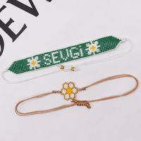 IG Style Casual Bohemian Letter Flower Glass Rope Beaded Knitting Women's Bracelets main image 5