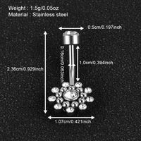 1 Piece Belly Rings Simple Style Classic Style Solid Color 302 Stainless Steel 316 Stainless Steel  Polishing Rhinestone Inlay Diamond Belly Rings main image 4