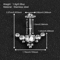 1 Piece Belly Rings Simple Style Classic Style Solid Color 302 Stainless Steel 316 Stainless Steel  Polishing Rhinestone Inlay Diamond Belly Rings main image 6