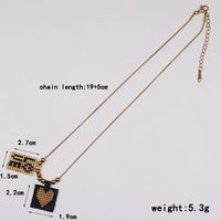304 Stainless Steel Glass Ethnic Style Bohemian Classic Style Letter Heart Shape Pendant Necklace main image 2