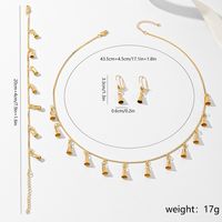 Copper 18K Gold Plated Simple Style Solid Color Tassel Solid Color Jewelry Set main image 5
