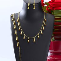 Copper 18K Gold Plated Simple Style Solid Color Tassel Solid Color Jewelry Set main image 4