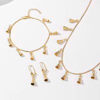 Copper 18K Gold Plated Simple Style Solid Color Tassel Solid Color Jewelry Set main image 3