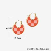 1 Pair Casual Simple Style Lattice Enamel Alloy Drop Earrings main image 3